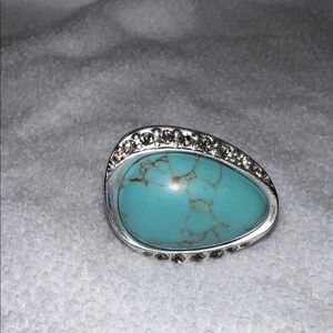 Lia Sophia Turquoise Statement Ring size 7